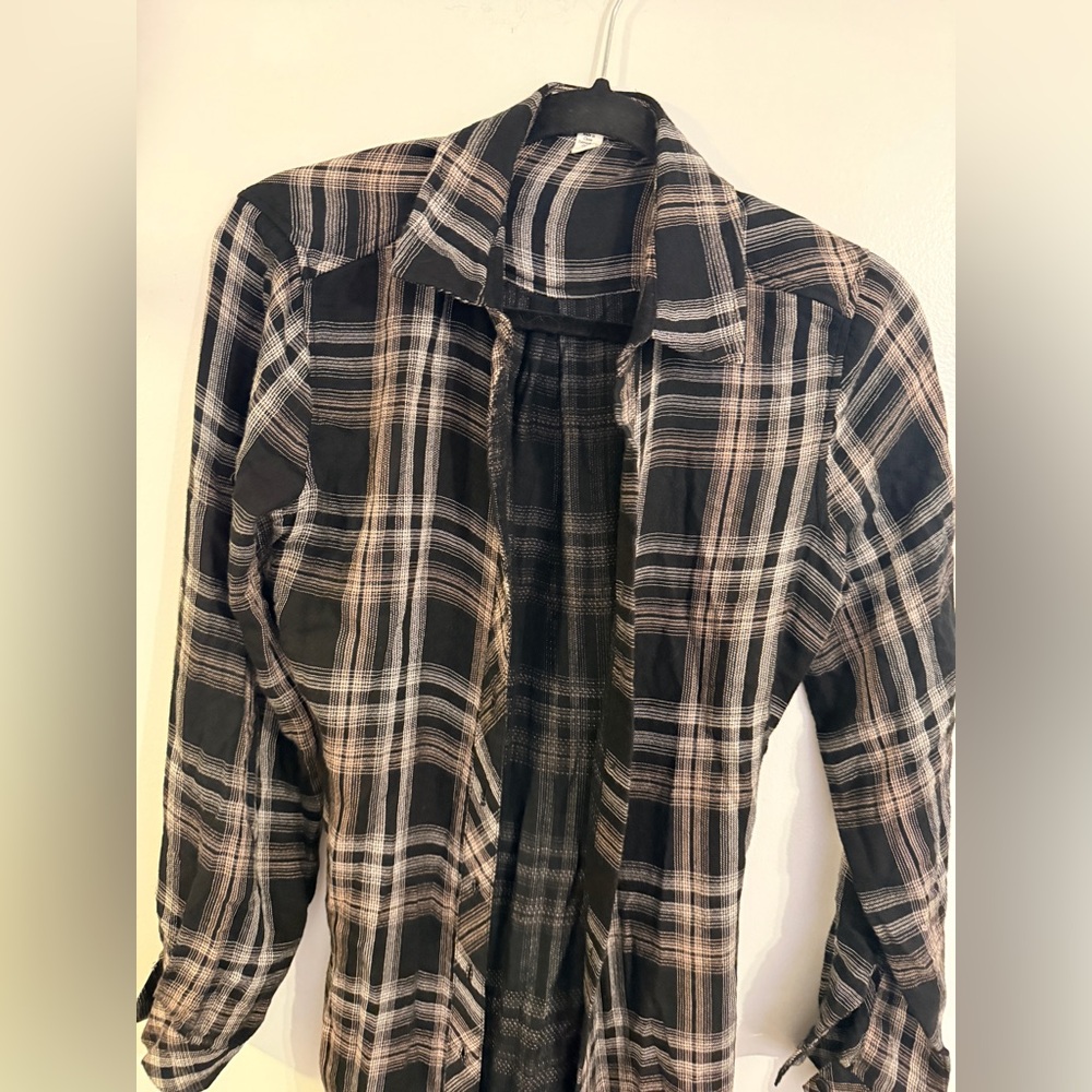 CLOTH & STONE Long Sleeve Belted Duster in Maple Wood Plaid SIZE: SMALL - Picture 6 of 11